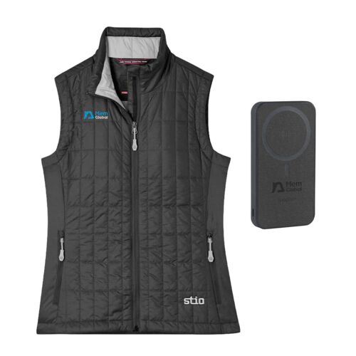 Women Stio Azura Insulated Vest, Mophie Powerstation and North Face Beanie Thumbnail